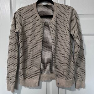 Ann Taylor Factory Beige and Black Cardigan